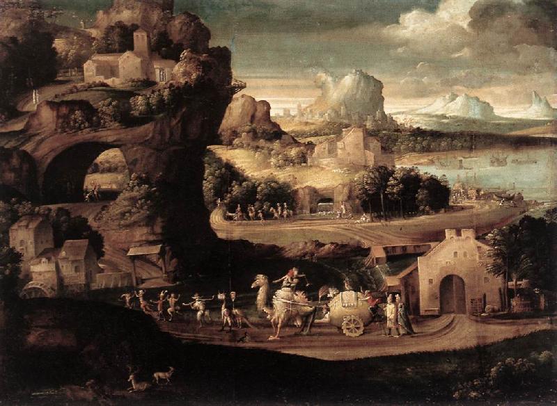 CARPI, Girolamo da Landscape with Magicians fs Germany oil painting art